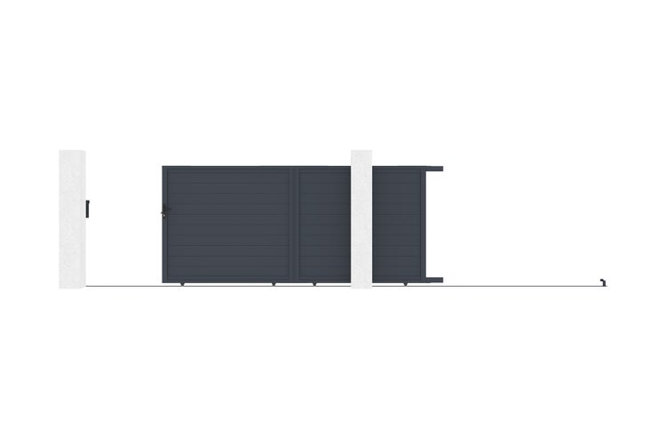 Schiebetor aus aluminium 4m EIGER H.180cm grau