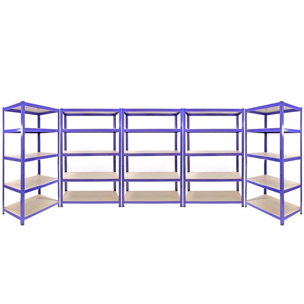 2x Q-Rax Lagerregale 180 x 90 x 50cm + 3x Lagerregale 180 x 120 x 50cm Blau