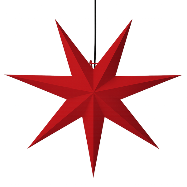 Roter Papierstern zum Aufhängen