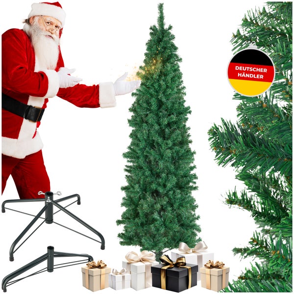 Weihnachtsbaum 210 cm - tectake® verschiedene Größen, künstlich in Grün, mit dichten Nadeln pulverbeschichteter Metallständer mit Kunststoffkappen