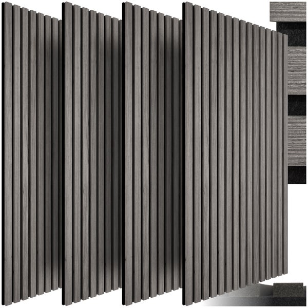 Akustikpaneele tectake Sonic Wall je 60 x 120 x 2,1 cm, Größe flexibel anpassbar Holzoptik in Eiche hellgrau Eiche hellgrau