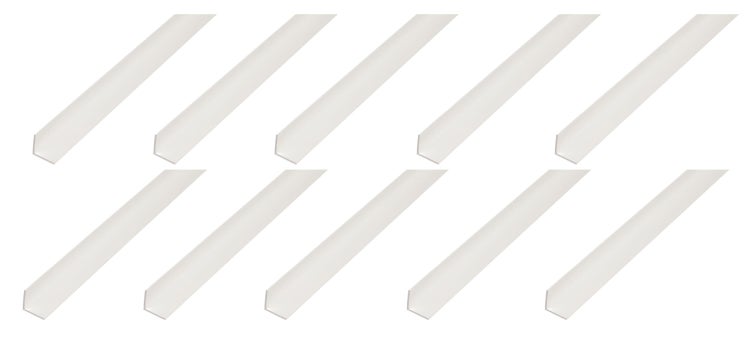 Set mit zehn Winkelprofilen für vielseitige Anwendungen im Innenausbau und Heimwerkerbereich.