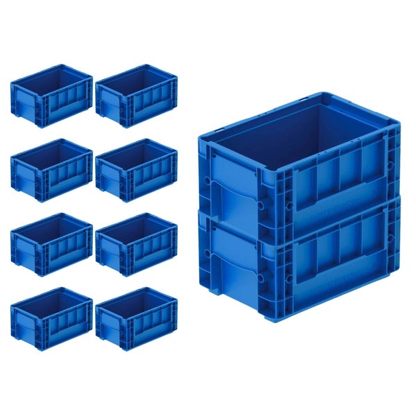 PROREGAL VDA KLT Kleinladungsträger Light Mit Glattem Boden HxBxT 14,7 x 20 x 30 cm 5,3 Liter KLT Transportbox Transportbehälter Stapelbehälter