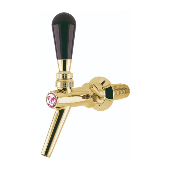 Zapfhahn, Kompensatorhahn, Bierzapfhahn, Schankhahn aus Chromnickelstahl, Modell - V10, Gold, 35 mm
