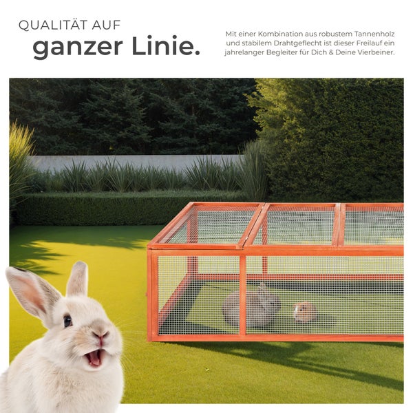 Hasenstall tectake Mandy 181 x 90 x 48 cm aus Holz braun