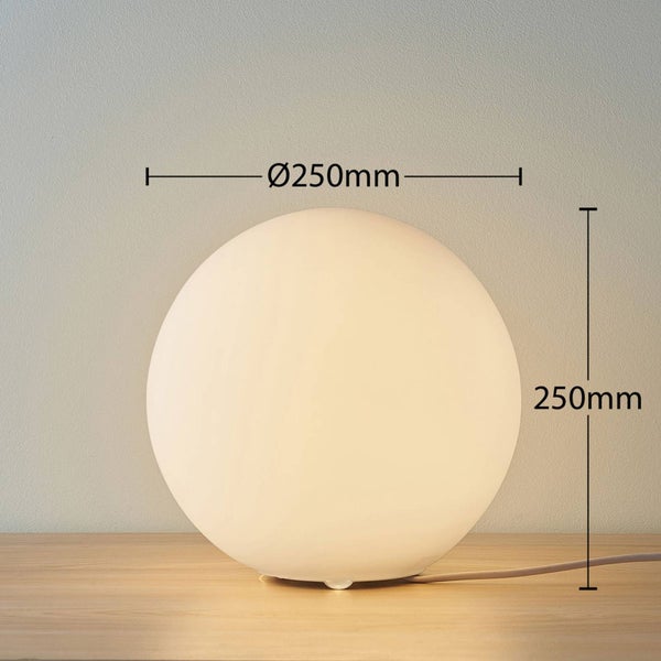 Lindby Tischlampe Marike (Modern) in Weiß aus Glas (1 flammig, E27) - Fensterbank Festerbanklampe Lampe & Leuchte fürs Fenster Wohnzimmerleuchte