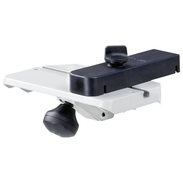 Festool Seitenanschlag für Oberfräsen aus Metall und Kunststoff mit zwei Verstellknöpfen für präzises Arbeiten.