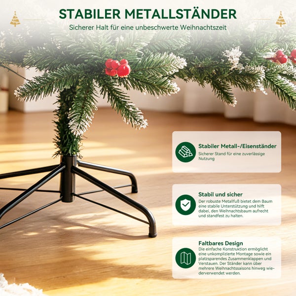 Stabiler Metallständer für den Weihnachtsbaum mit klappbarem Design für einen sicheren Stand.