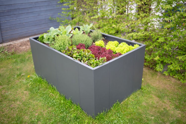 Hochbeet klassisch ELEO Monterosso 45 x 90 x 68 cm Metall anthrazit - pulverbeschichtet schwarz
