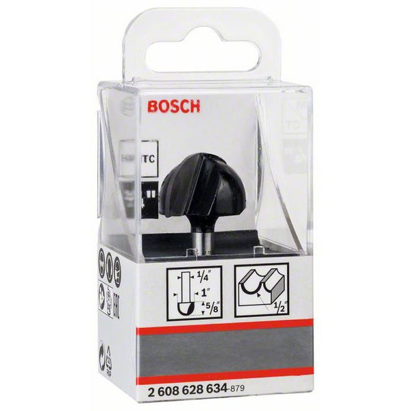 Bosch Hohlkehlfräser 1/4 R1 12,7 mm Ø 25,4 mm L 15,6 mm G 49 mm - 2608628634