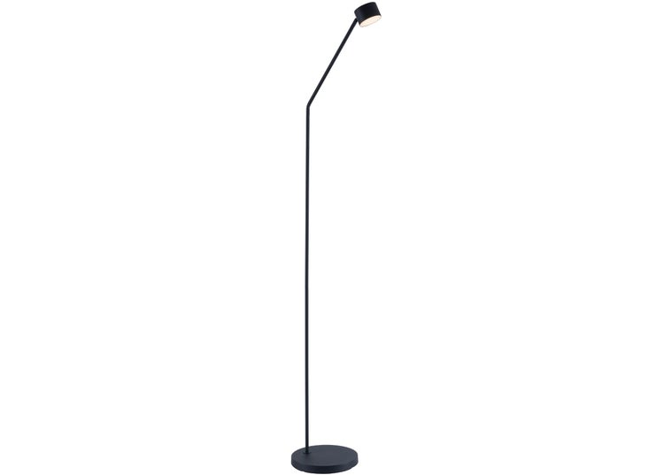 Moderne LED Stehleuchte mit schlankem Design und rundem Standfuß für gezielte Beleuchtung