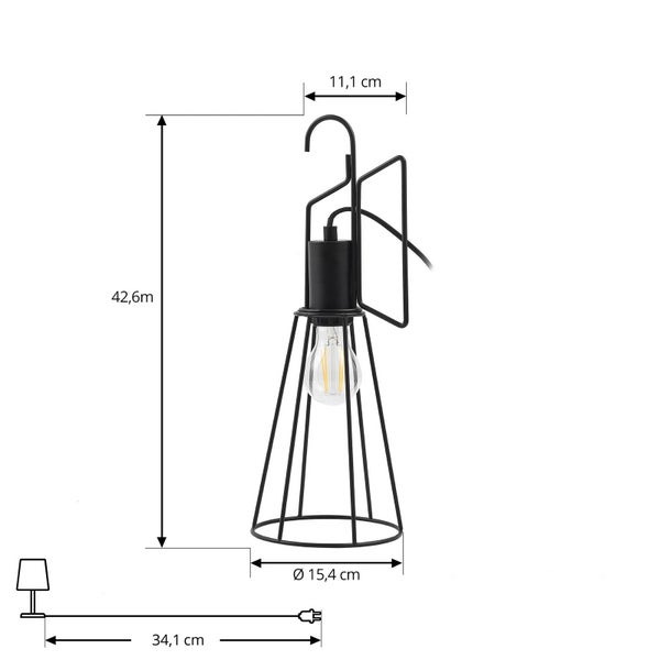 Lindby Tischlampe Tharion (Modern) in Schwarz aus Metall (1 flammig, E27) - Tischleuchte Schreibtischlampe Nachttischlampe Wohnzimmerleuchte