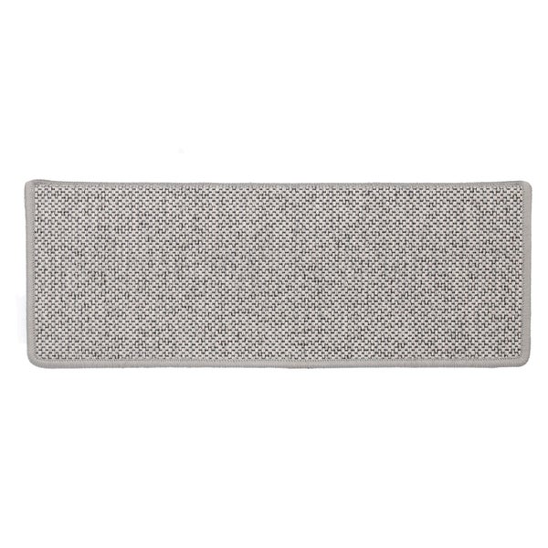 FLOORDIREKT Stufenmatte Sabang - Sisaloptik - Gekettelter Rand & Selbstklebend - Silber - 23,5 x 65cm - Rechteckig