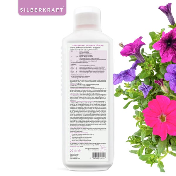 SILBERKRAFT Petunien Dünger – Für Petunien & Zauberglöckchen – 1 Liter