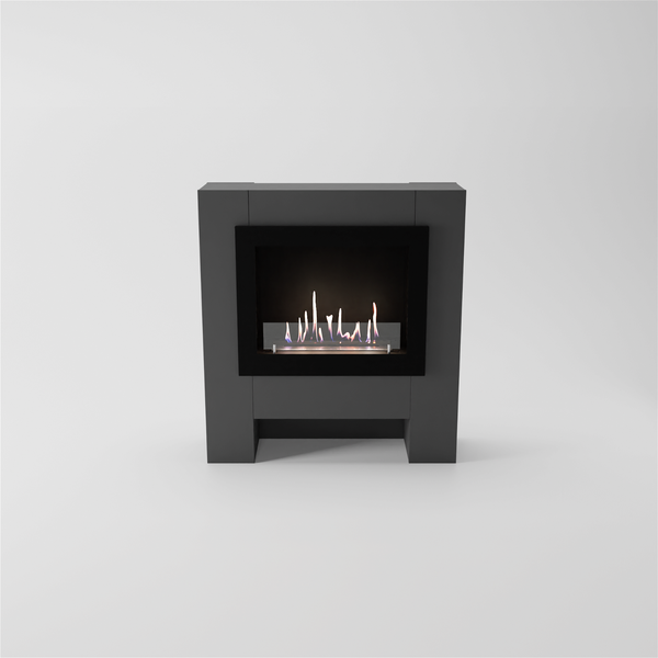 GLOW FIRE Ethanol Kamin 'Harstad RW' | Ethanolofen in Grau mit 3 Std. Brenndauer und 2 KW Heizleistung | BxHxT: 114,2x95,8x29,8 cm
