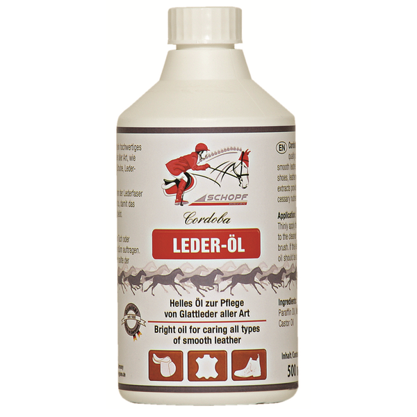 Cordoba Leder-Öl – Helles Pflegeöl für Glattleder aller Art – Ideal für Pferdesättel, Zaumzeug, Reitstiefel & Lederbekleidung