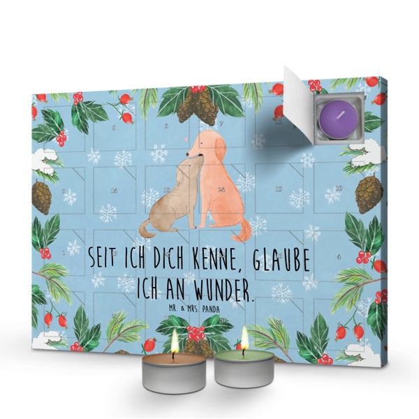 Mr. & Mrs. Panda Duftkerzen Adventskalender Hunde Liebe - Blau Pastell