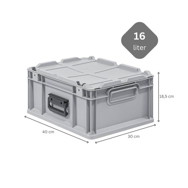 PROREGAL Eurobox NextGen Portable HxBxT 18,5 x 30 x 40 cm 16 Liter Eurobehälter Transportbox Transportbehälter Stapelbehälter
