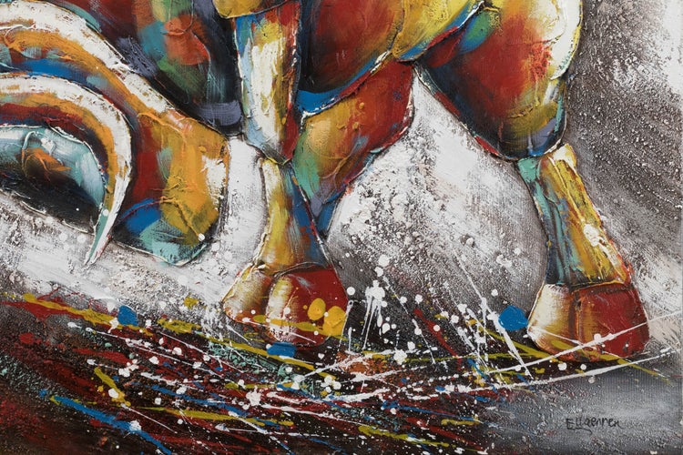 Handgemaltes Gemälde Acrylfarbe 100x75cm Orange