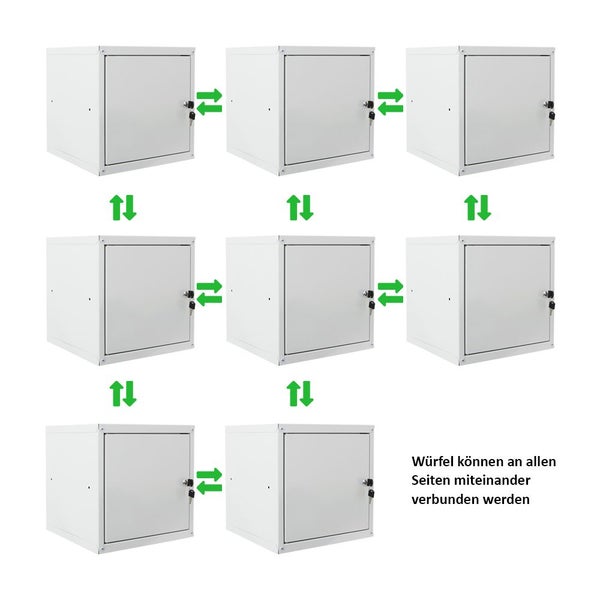 PROREGAL Schließfachwürfel Cubic HxBxT 35 x 35 x 35 cm Grau