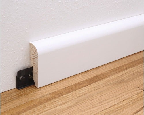 Sockelleiste Fichte/Kiefer weiß RAL9010 lackiert L0144L 18x58x2400 mm