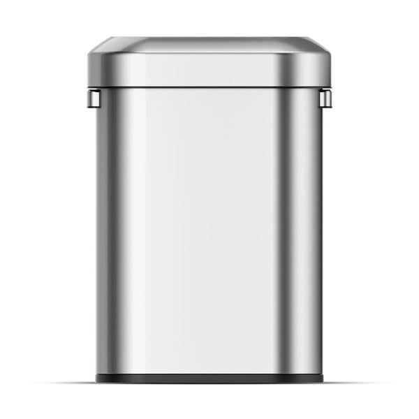 PROREGAL Stilvoller Ovaler Offener Abfallsammler Aus Gebürstetem Edelstahl 60 Liter HxBxT 65 x 46,2 x 28,8 cm Silber