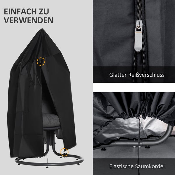 Schutzhülle für Schaukelstuhl mit Reißverschluss und elastischer Saumkordel