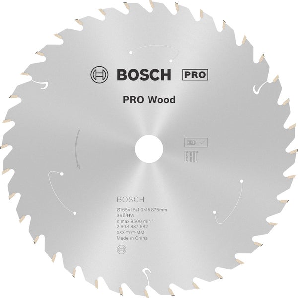 Bosch Pro Holzsägeblatt, 165 x 1,5/1,0 x 15,875 Millimeter