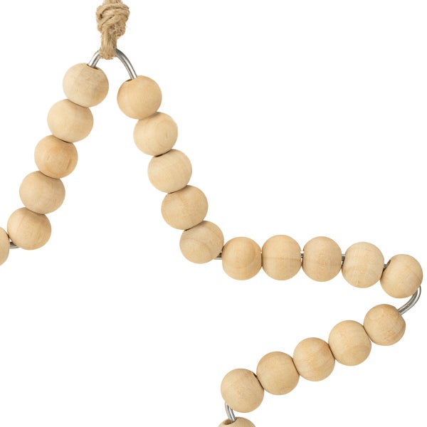 Dekorationsartikel mit Holzkugeln und Juteaufhängung
