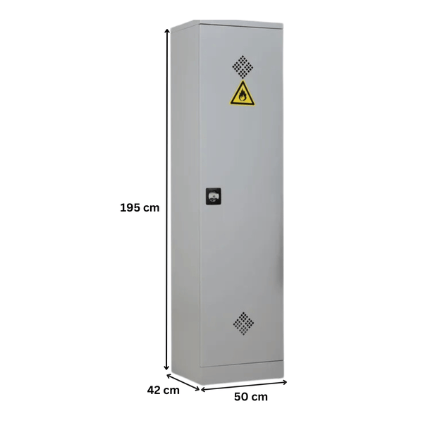PROREGAL Gefahrstoffschrank Snake HxBxT 195 x 50 x 42 cm Grau