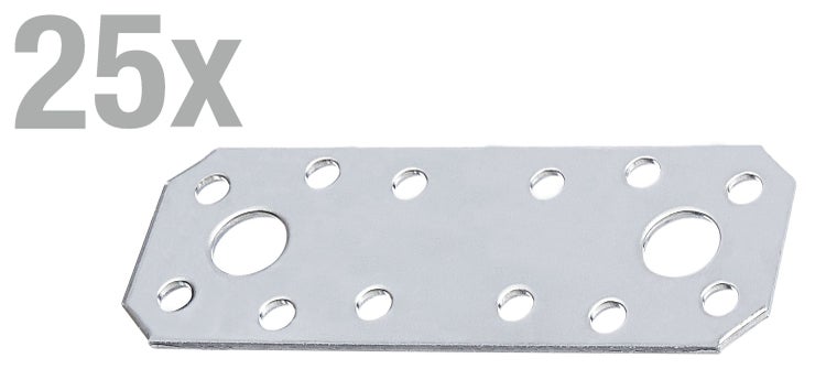 Set aus 25 Lochplatten aus Metall fuer Holzverbindungen