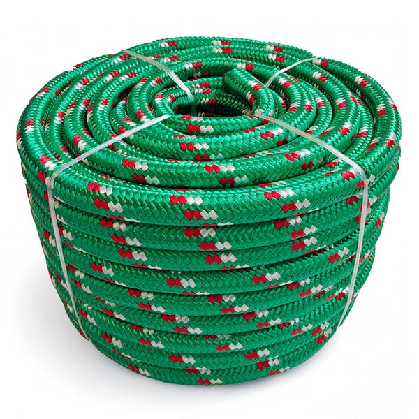 Gerolltes grünes Seil mit Muster