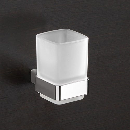 Moderner Zahnbürstenhalter aus Glas und Messing | Senator