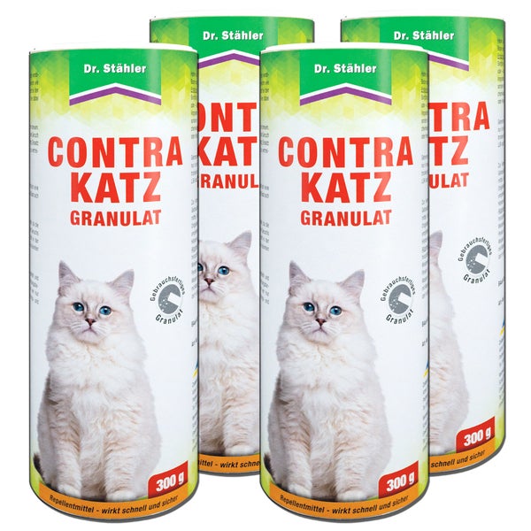 Contra Katz Granulat zur Abwehr von Katzen, Hunden und Kaninchen, Tierabwehr für Garten, Terrasse, Beete, Hauswand und Rasen, Duftbarriere gegen Verunreinigungen, Fernhaltemittel