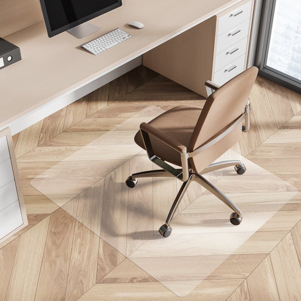 FLOORDIREKT Bodenschutzmatte Neo - für Hartböden - Vinyl - Transparent - Rechteckig - Rollenware - 114 x 250 cm