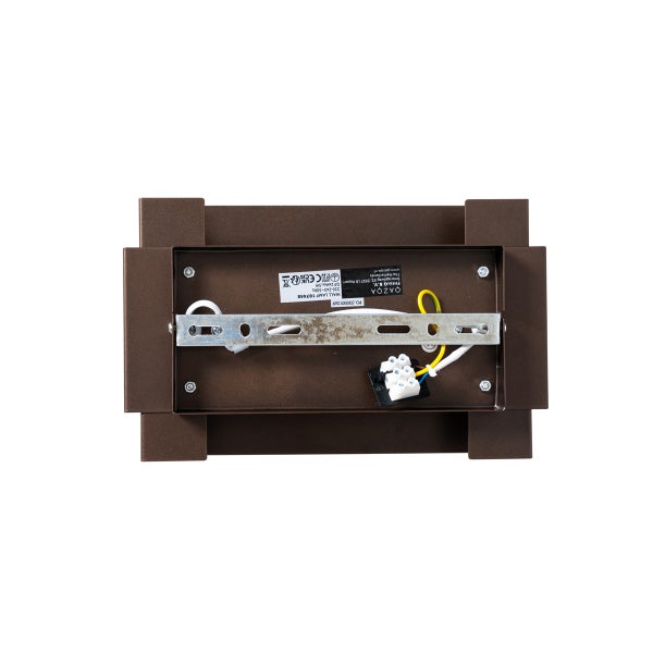 Detailansicht einer braunen Wandleuchte mit Montagevorrichtung.