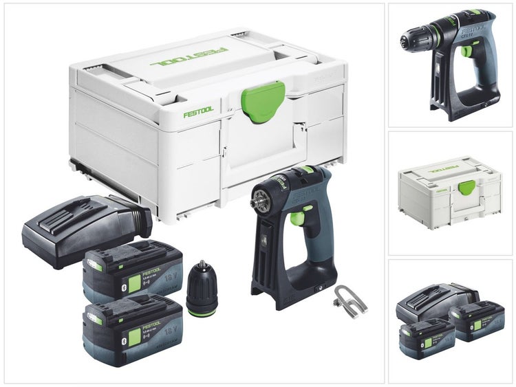 Festool CXS 18 Akku Bohrschrauber 18 V 40 Nm Brushless + 2x Akku 5,0 Ah + Ladegerät + Systainer