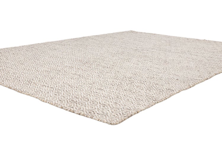 Wendbarer Wollteppich im skandinavischen Design 2-Seitiger Skandi Naturbeige 110x170 cm