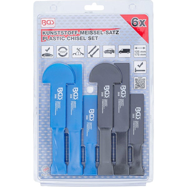 BGS Technic Kunststoff Meißel Satz, 6-teilig im Blister