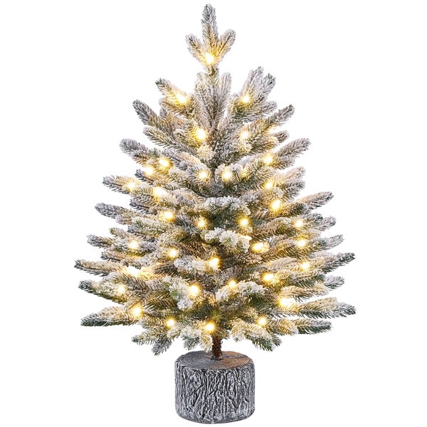 Yaheetech 68 cm Künstlicher Weihnachtsbaum mit Schnee , Grün