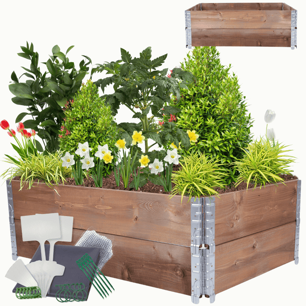 Hochbeetkisten GrowBox HxBxT 40x120x80 cm 2 Ebenen Holz Braun