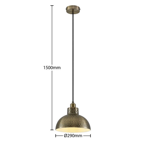 Lindby Pendelleuchte Zelotta (Retro, Vintage Antik) in Bronze aus Metall (1 flammig E27) - Deckenlampe Esstischlampe Hängelampe Hängeleuchte Wohnzimmerleuchte