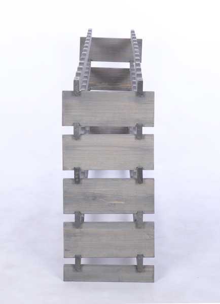 Weinregal VINOTECA FLEX PRO HxBxT 65x123x28cm 60 Flaschen auf 5 Ebenen Massives Kiefernholz Grau