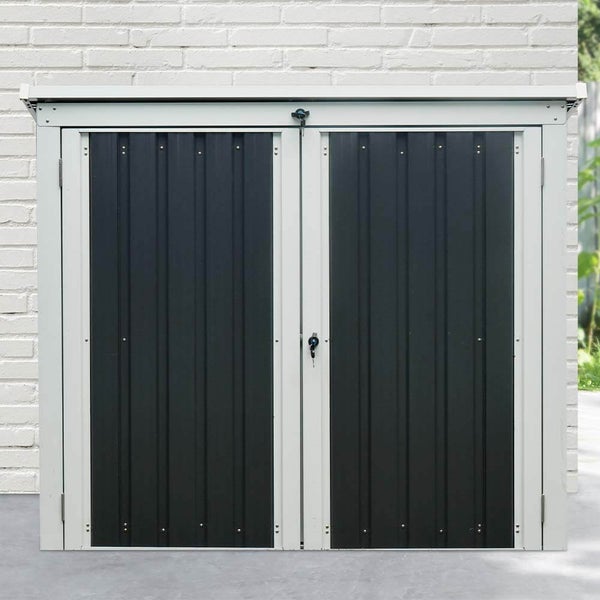 Home Deluxe - Mülltonnenbox BASURA M - Maße 158 x 101 x 134 cm, Raumfläche 1,3 m² - für 2x 240 L Mülltonnen I Mülltonnenbox, Gartenbox