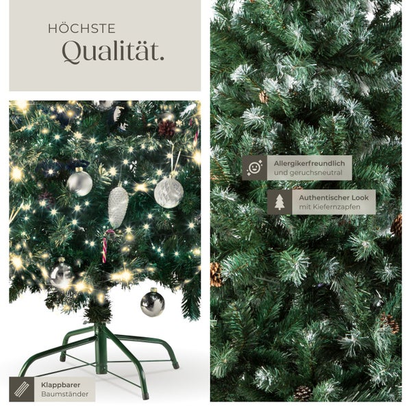 Geschmückter künstlicher Weihnachtsbaum mit klappbarem Baumständer