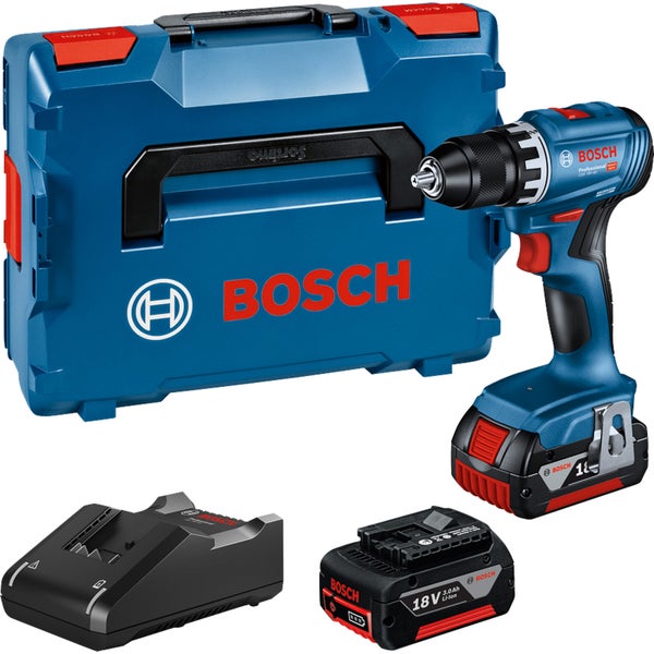 Bosch Akku-Bohrschrauber GSR 18V-45 2x 3,0 Ah Akku + Ladegerät in L-Boxx - 06019K3204