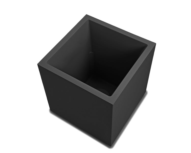 Ondis24 Pflanzkübel BASALT 40 Blumentopf doppelwandig anthrazit, Pflanzgefäß