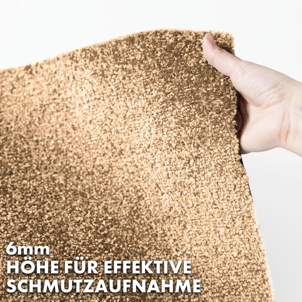 FLOORDIREKT Fußmatte Domenico - stilvolle & praktische Schmutzfangmatte - Beige - 50 x 80 cm