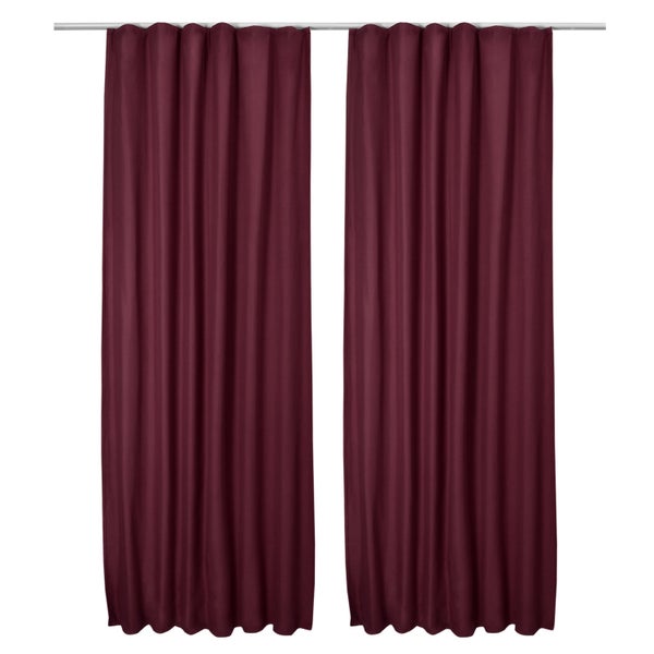 Beautissu Amelie TK Vorhang mit Kräuselband 140x245cm Bordeaux (2tlg)