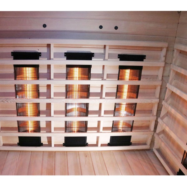 Dewello® Infrarotkabine Infrarotsauna LAKEFIELD 140cm x 140cm inkl. 5 Vollspektrumstrahler, 4 Karbonstrahler, 3 Personen